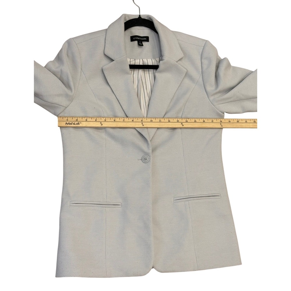 41 Hawthorn Blazer Womens Size M Light Blue Single Button Pinstripe Lined Office - Picture 5 of 8